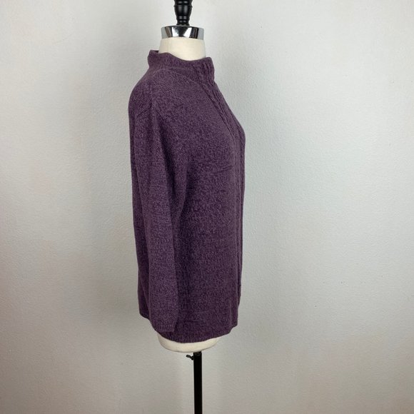Dockers Soft Purple Womens Sweater Pullover 3/4 Sleeve Ramie/Cot Mock Collar Lg - Picture 7 of 8
